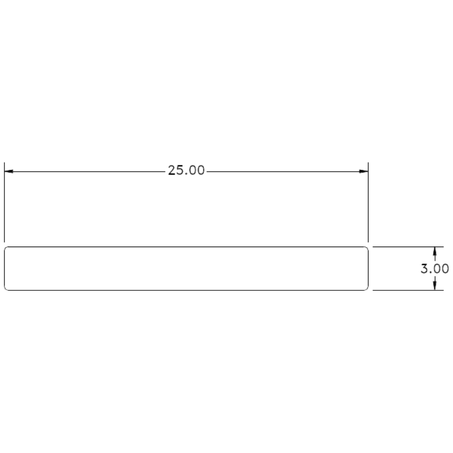 Aluminium flat bar cross-section