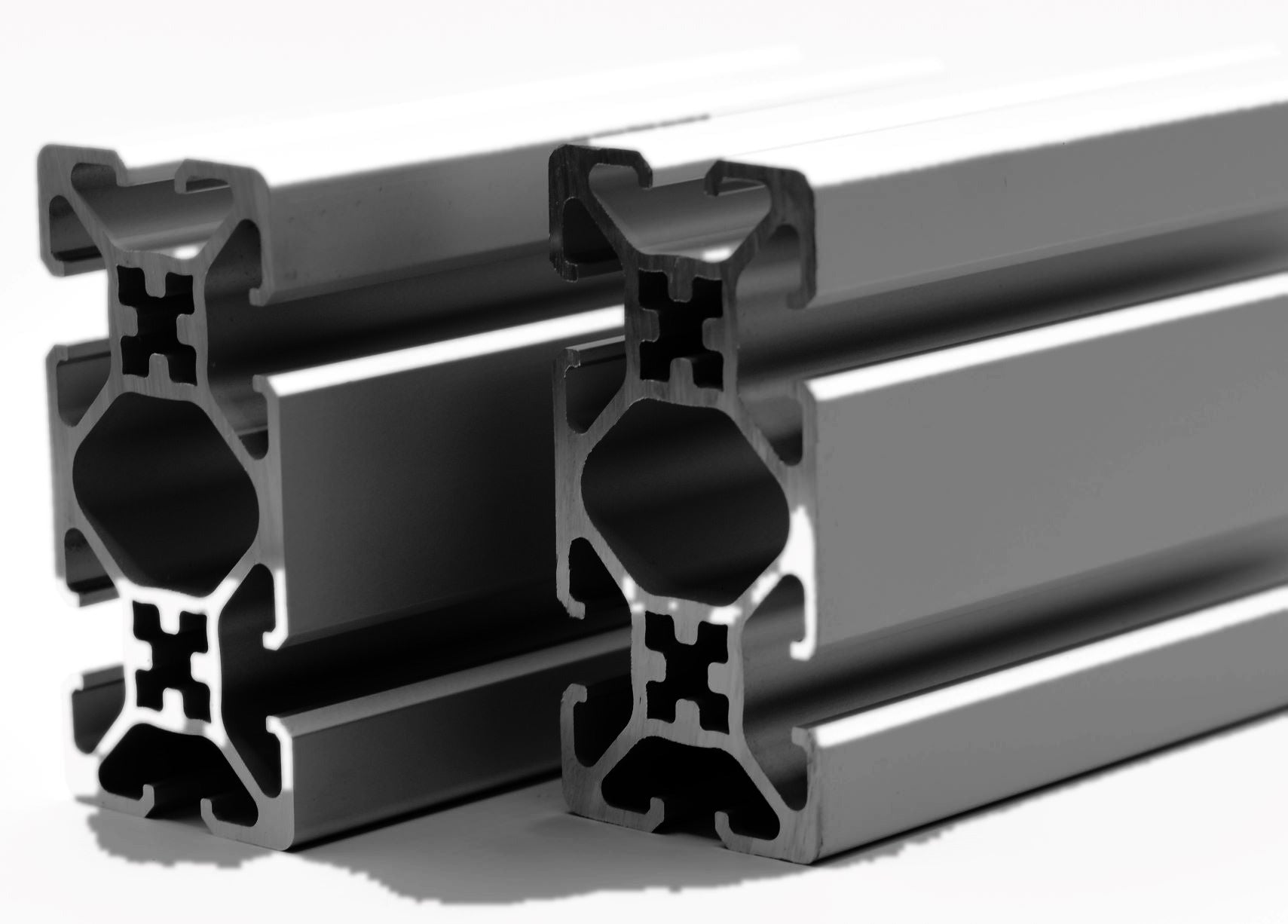 40 x 80 mm aluminium V-slot extrusion profile, 40 series, black anodised