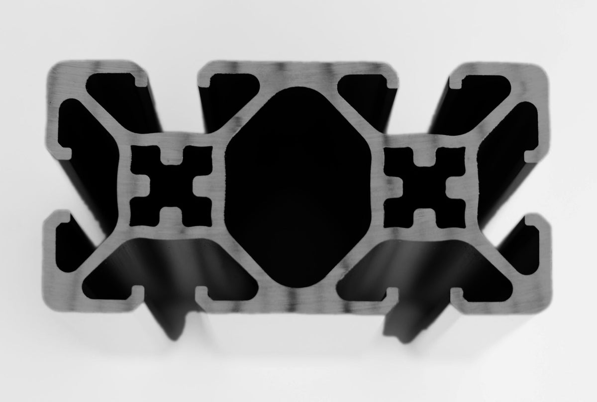 4080 black anodised aluminium extrusion profile end view, NZ made