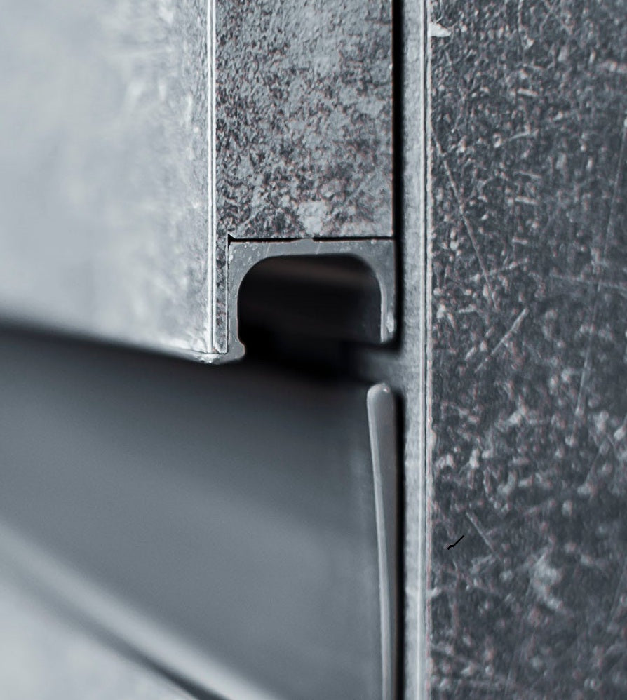 NZ-made bottom-mount handleless aluminium profile handle for cabinetry