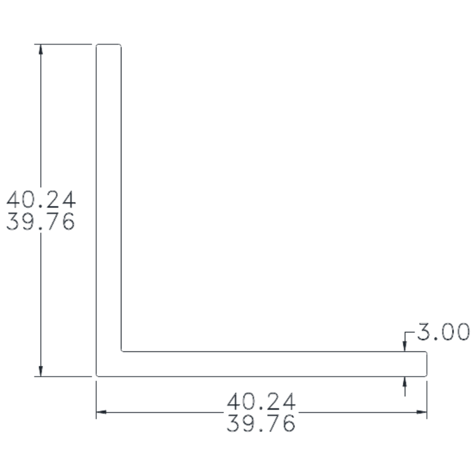 40 x 40 x 3 Angle - cross-section drawing