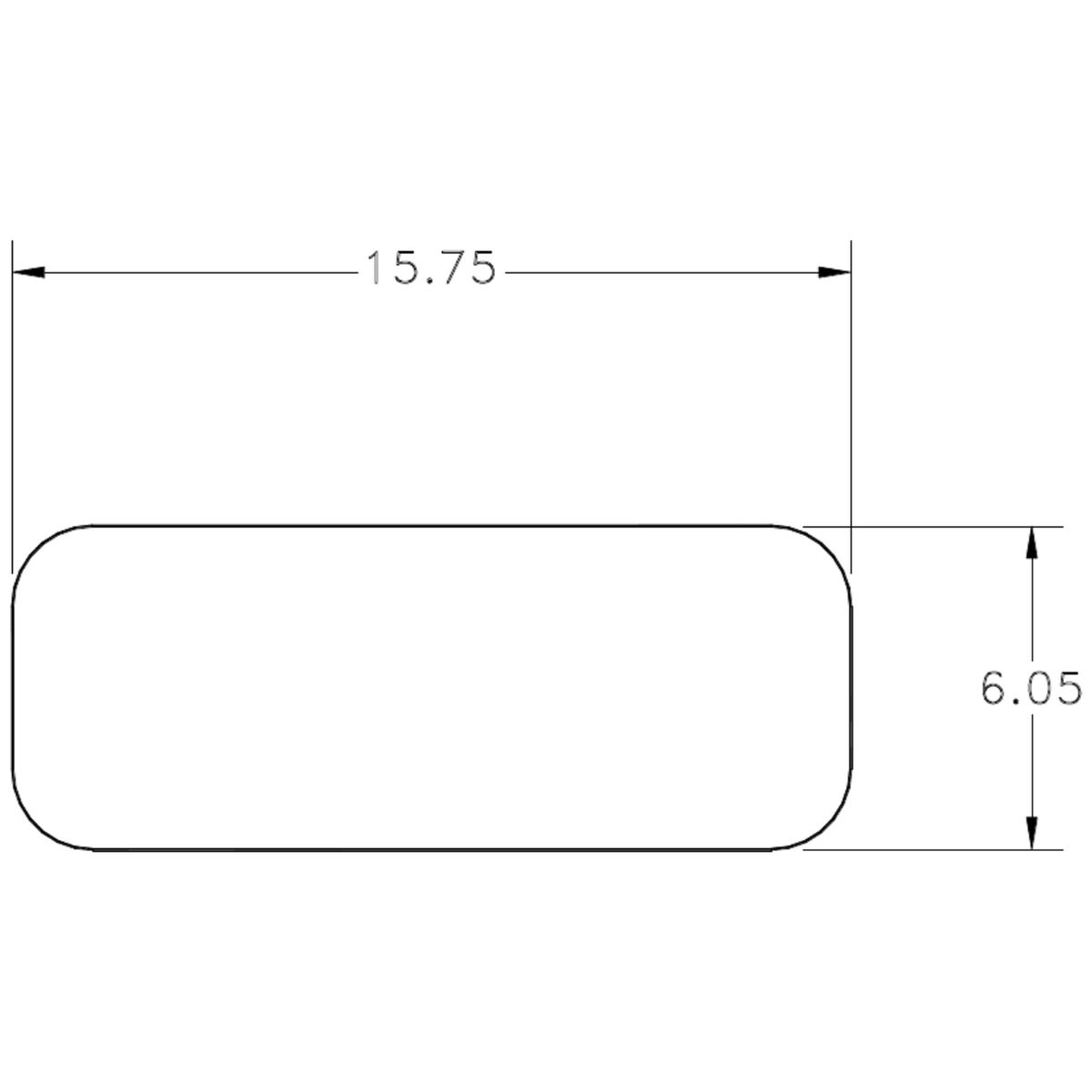 15.75 x 6mm Flat - cross-section drawing