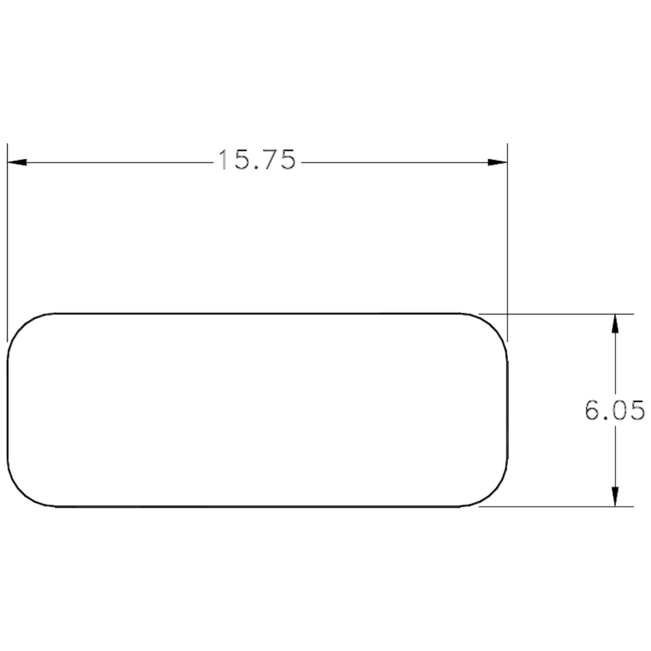 15.75 x 6mm Flat - cross-section drawing