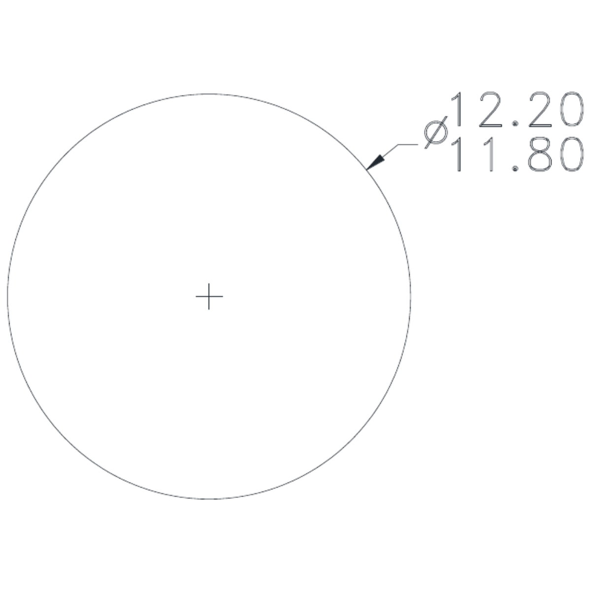 12.0mm DIA Rod - cross-section drawing