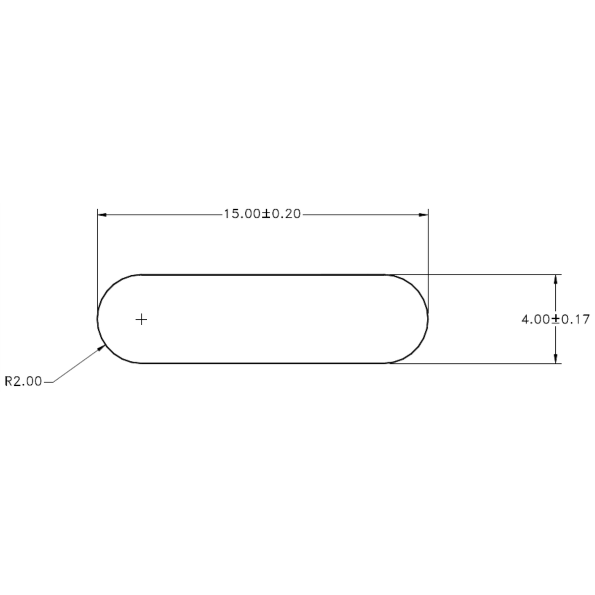 (M007) 15 x 4mm RE Flat (V5) - cross-section drawing