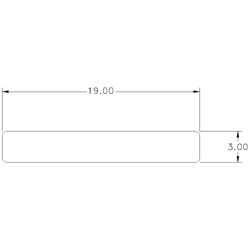 (M030) 19 x 3mm S.E. Flat - cross-section drawing