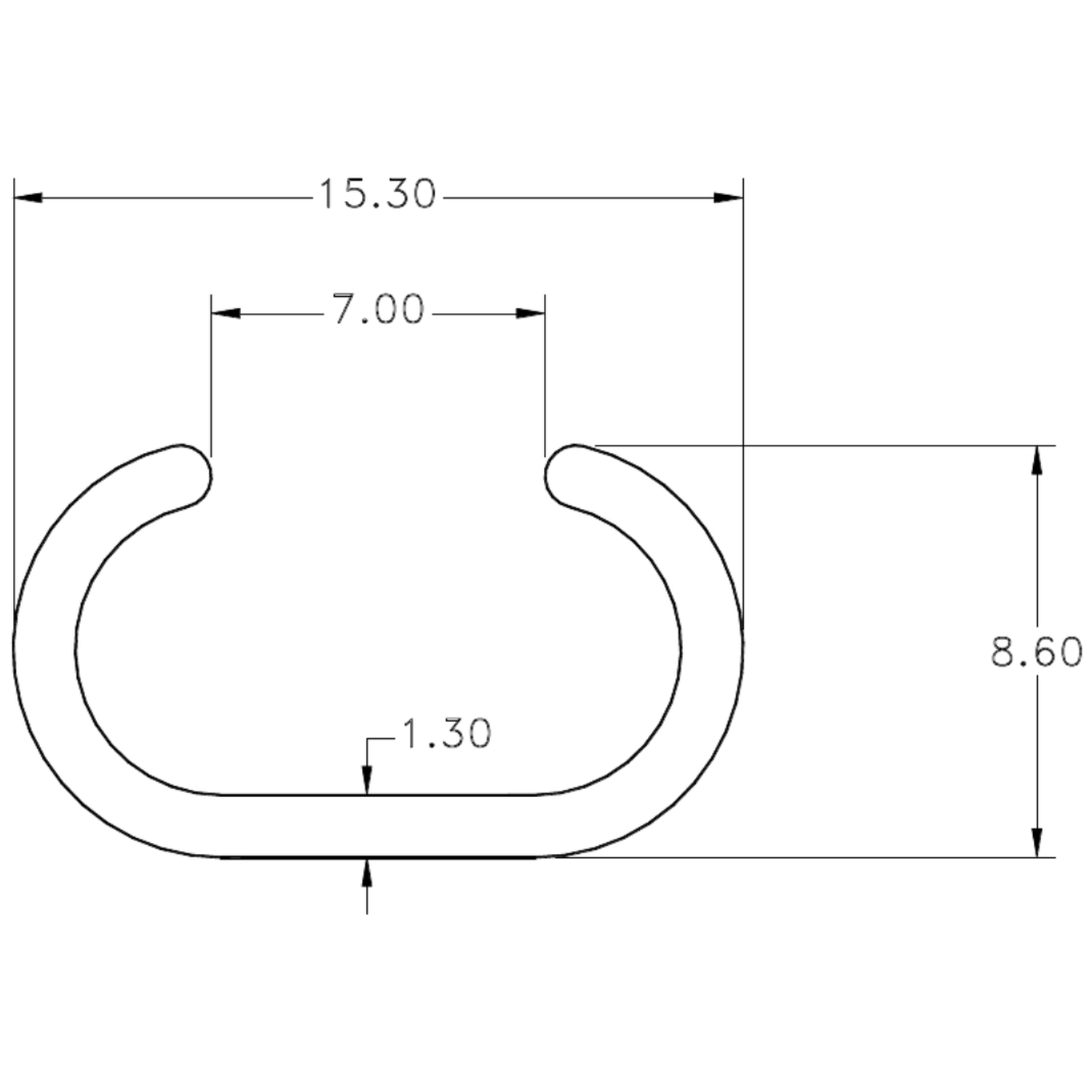 SPLIT Tube SMALL - cross-section drawing