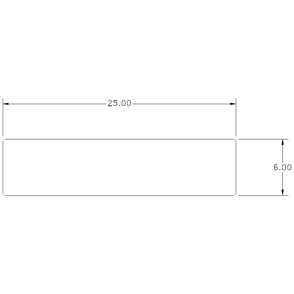 25 x 6mm S.E. Flat - cross-section drawing