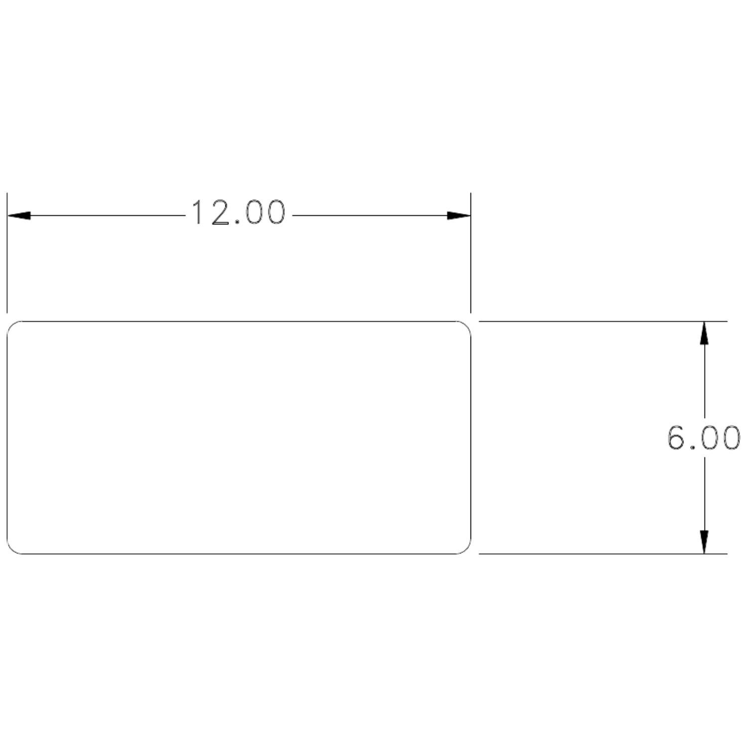 12 x 6mm SE Flat - cross-section drawing