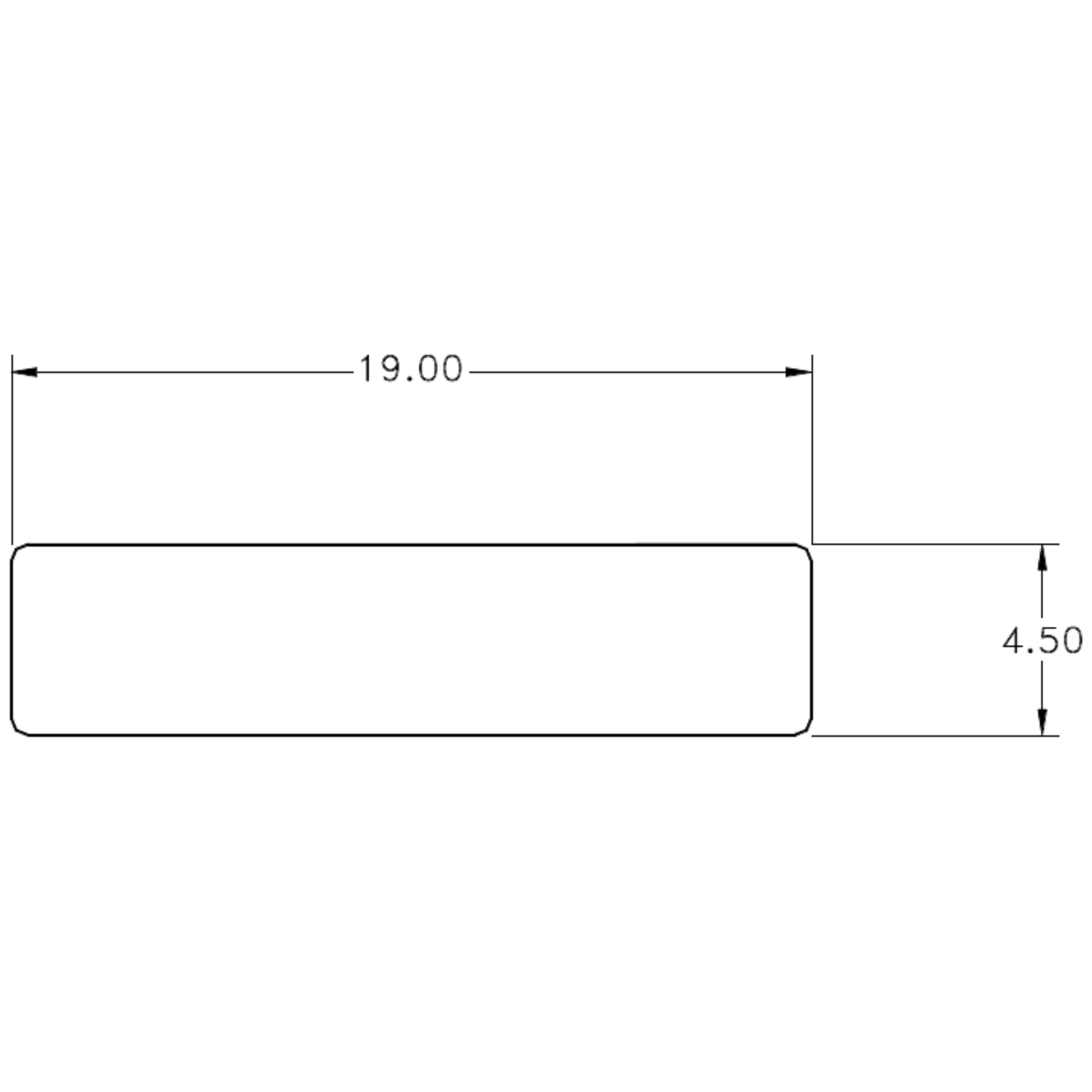 19 x 4.5mm S.E. Flat - cross-section drawing