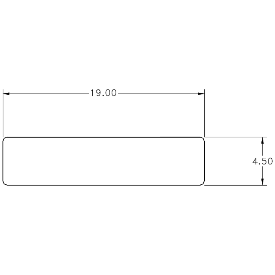 19 x 4.5mm S.E. Flat - cross-section drawing