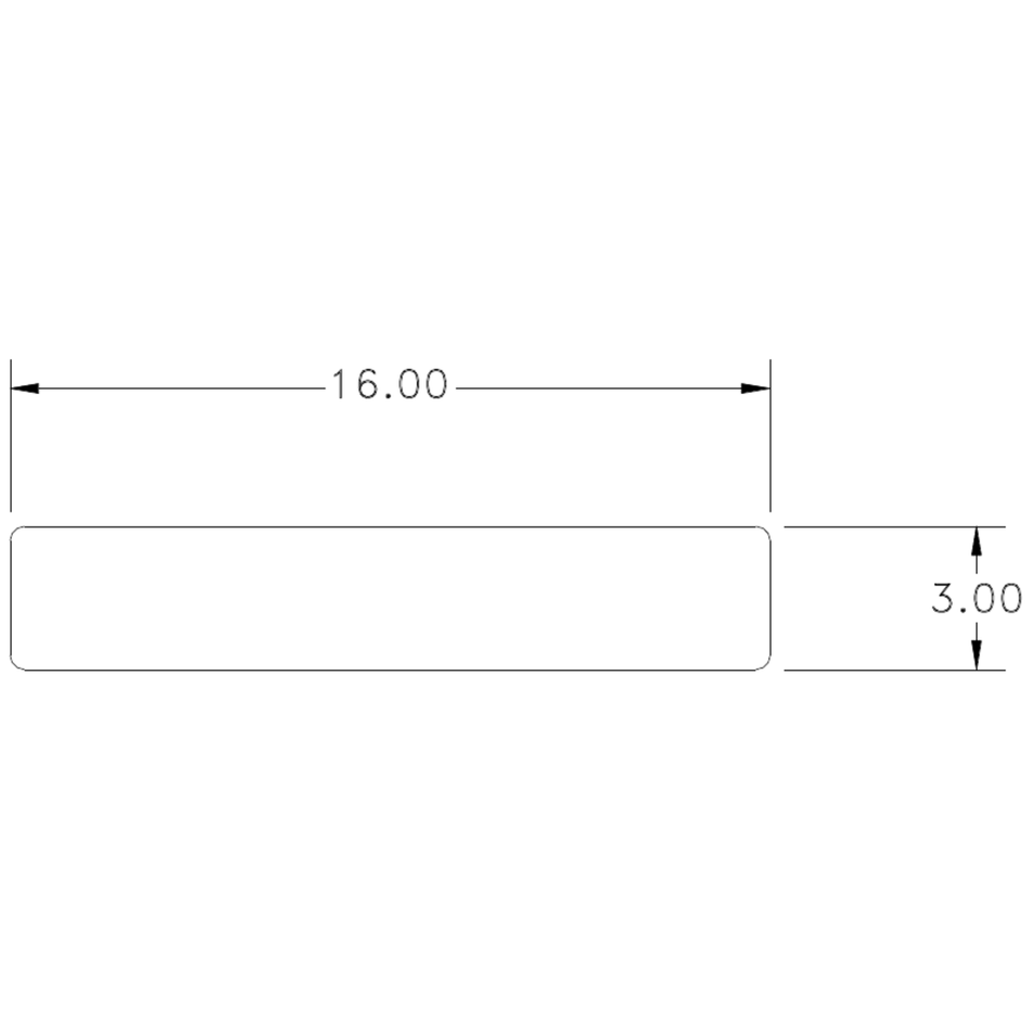 16 x 3 S.E. Flat - cross-section drawing