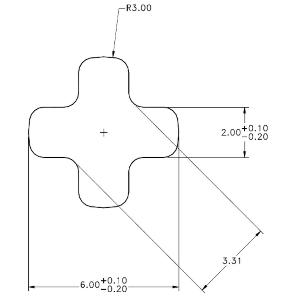 Spline Cross - cross-section drawing