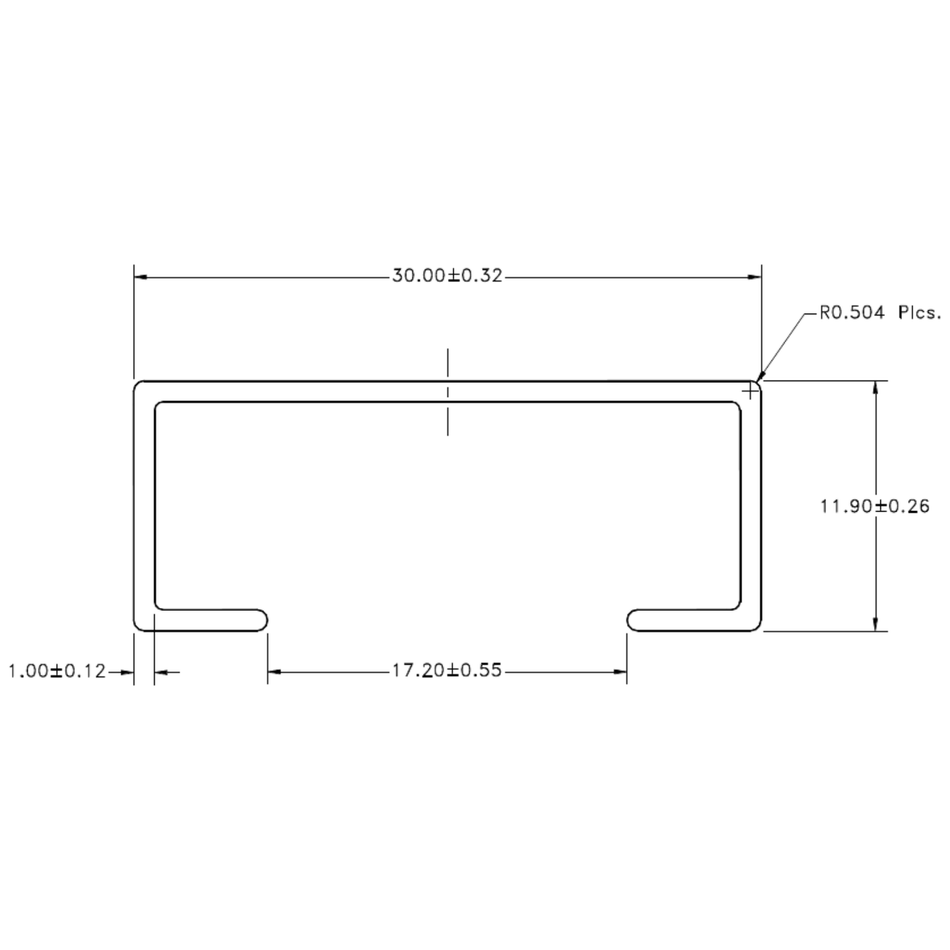 C Channel - cross-section drawing