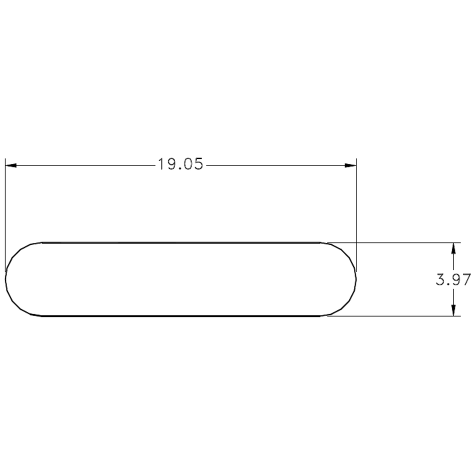 3/4" x 5/32" R.E. Flat - cross-section drawing