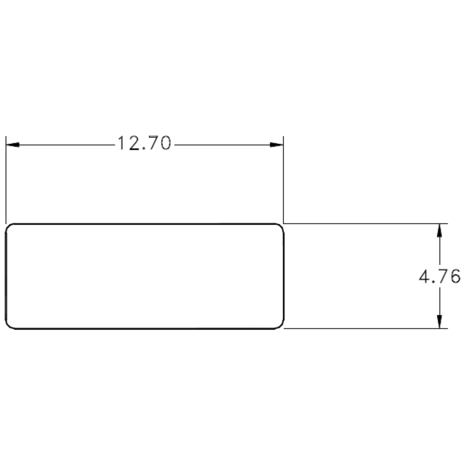 1/2" x 3/16" S.E. Flat - cross-section drawing