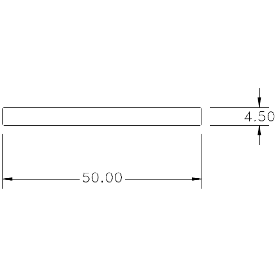 50 X 4.5mm Flat - cross-section drawing
