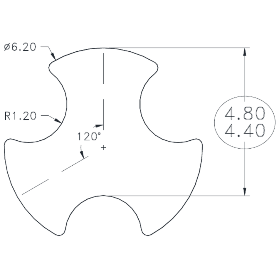 Spline Shaft - cross-section drawing