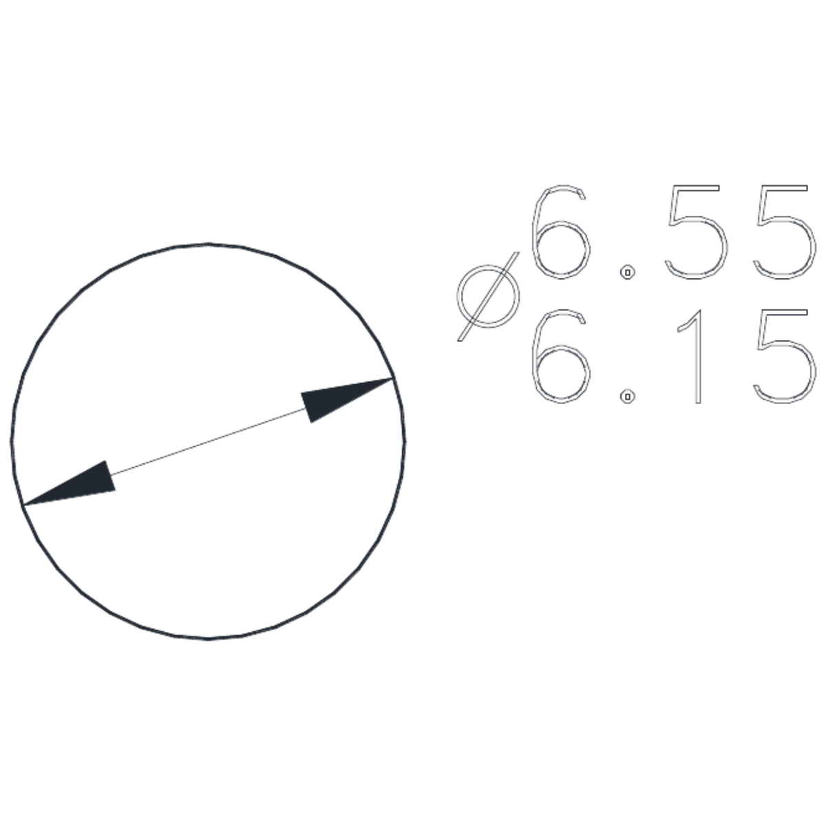 1/4" Rod - cross-section drawing