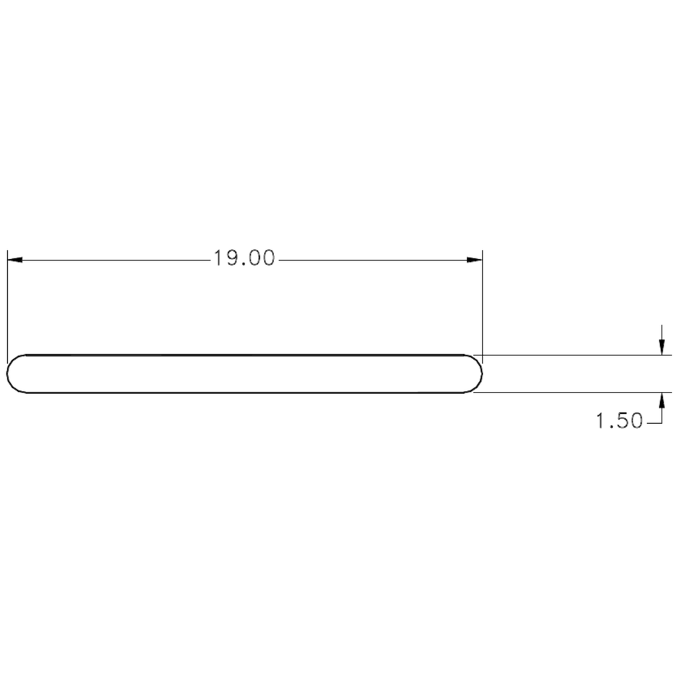 19 x 1.5mm R.E. Flat - cross-section drawing