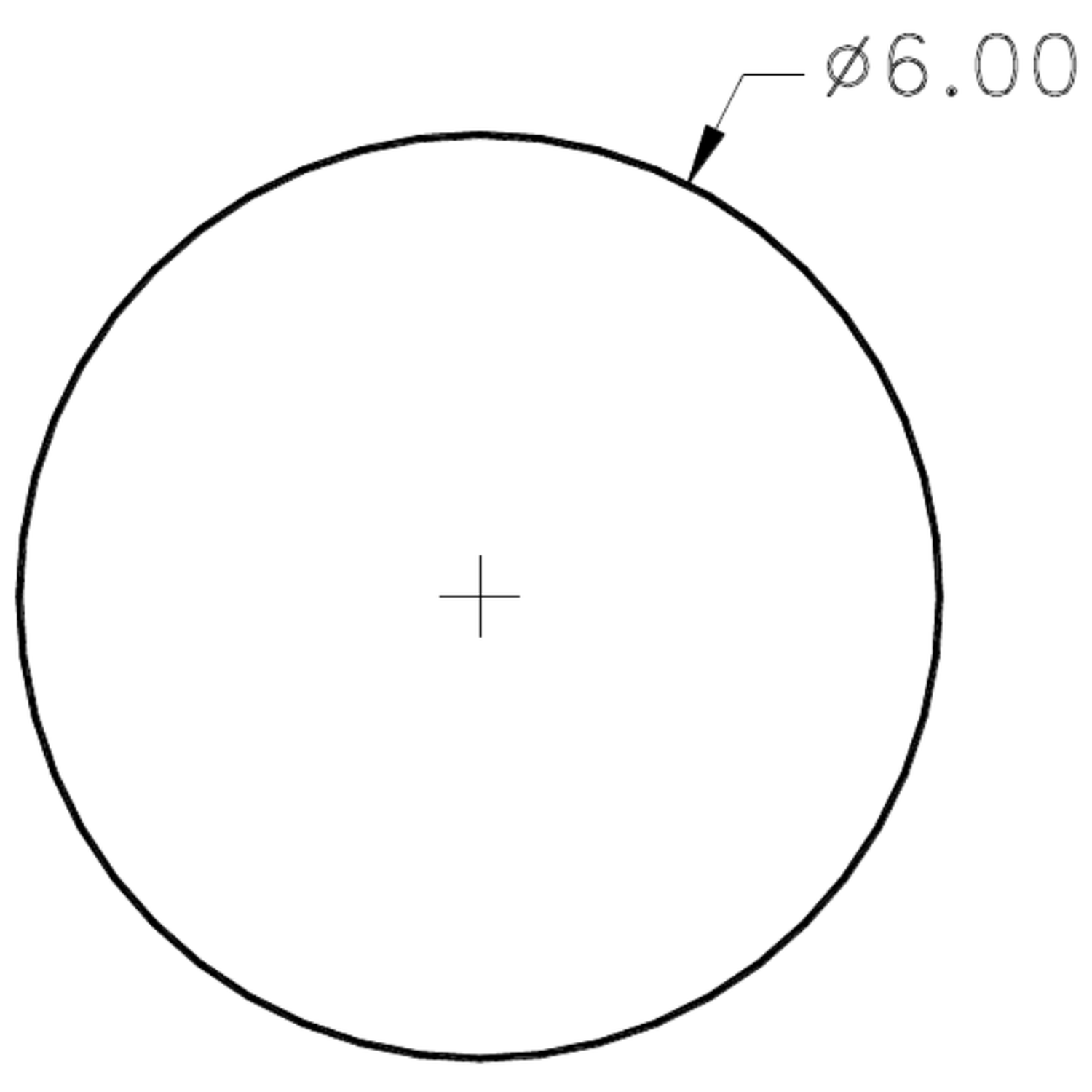 6mm Rod - cross-section drawing