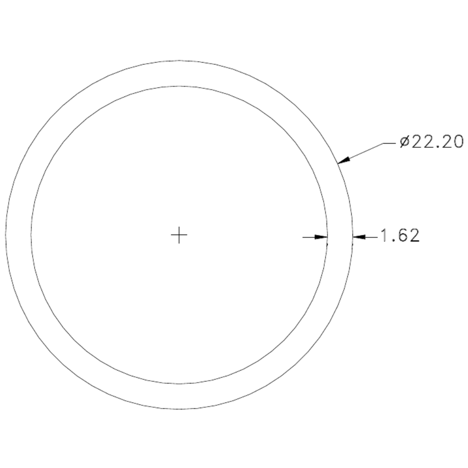 7/8" X 16g Tube - cross-section drawing
