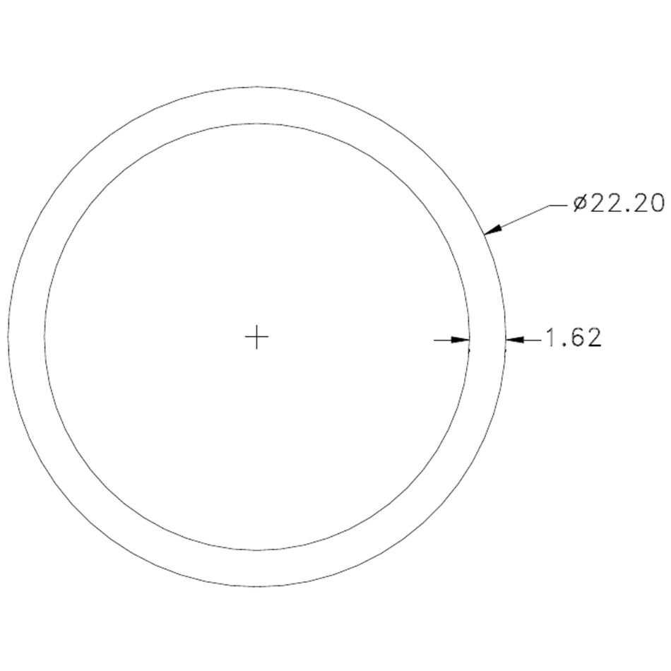 7/8" X 16g Tube - cross-section drawing