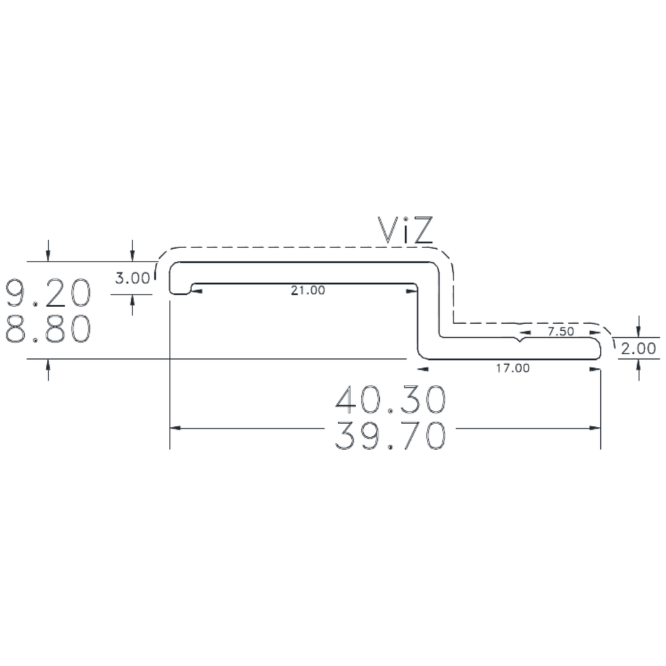 Brochure Rail (PWB2400) - cross-section drawing