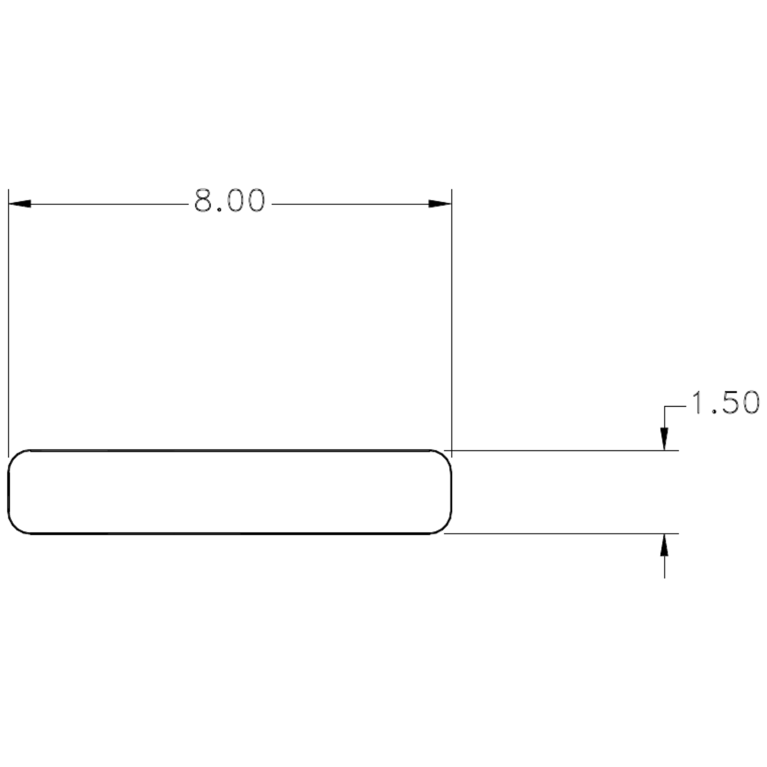 8.0 x 1.5mm Flat (NZ15) - cross-section drawing