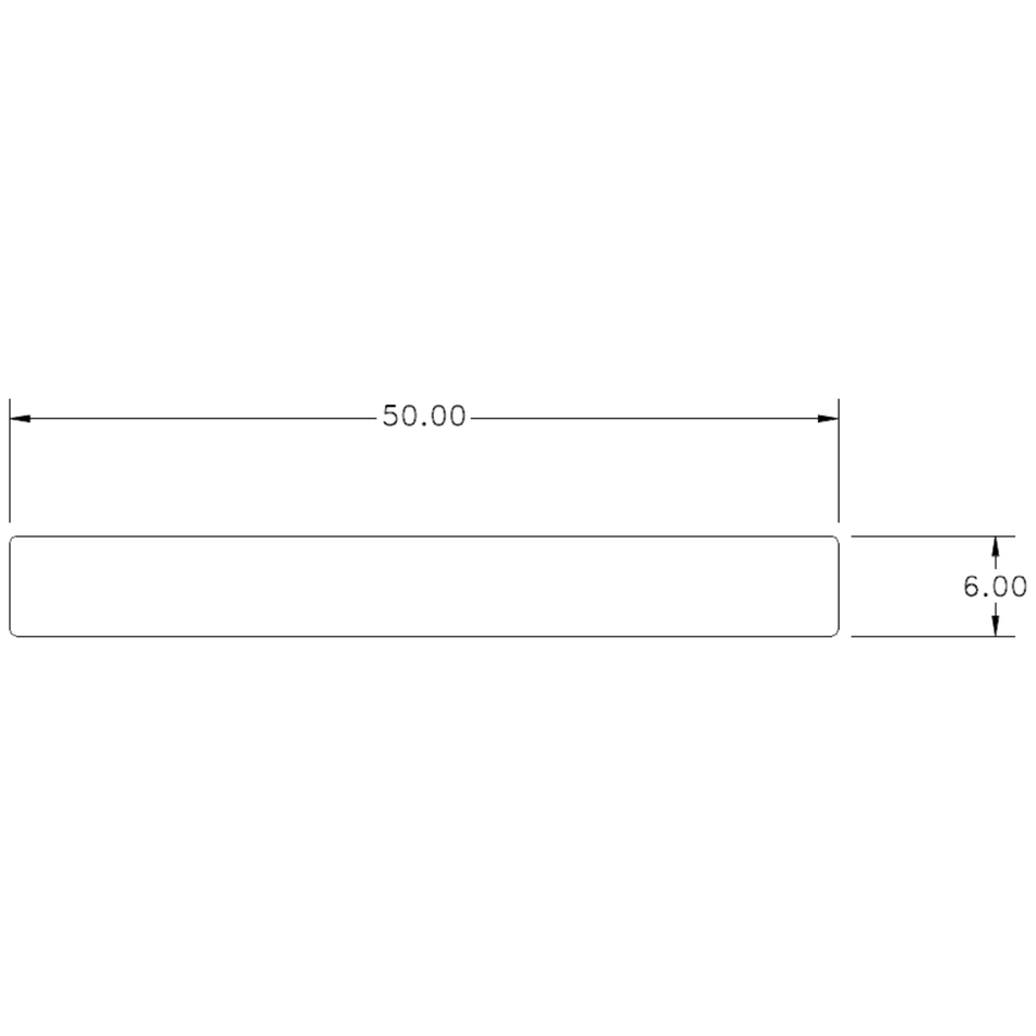 50 x 6mm S.E Flat - cross-section drawing