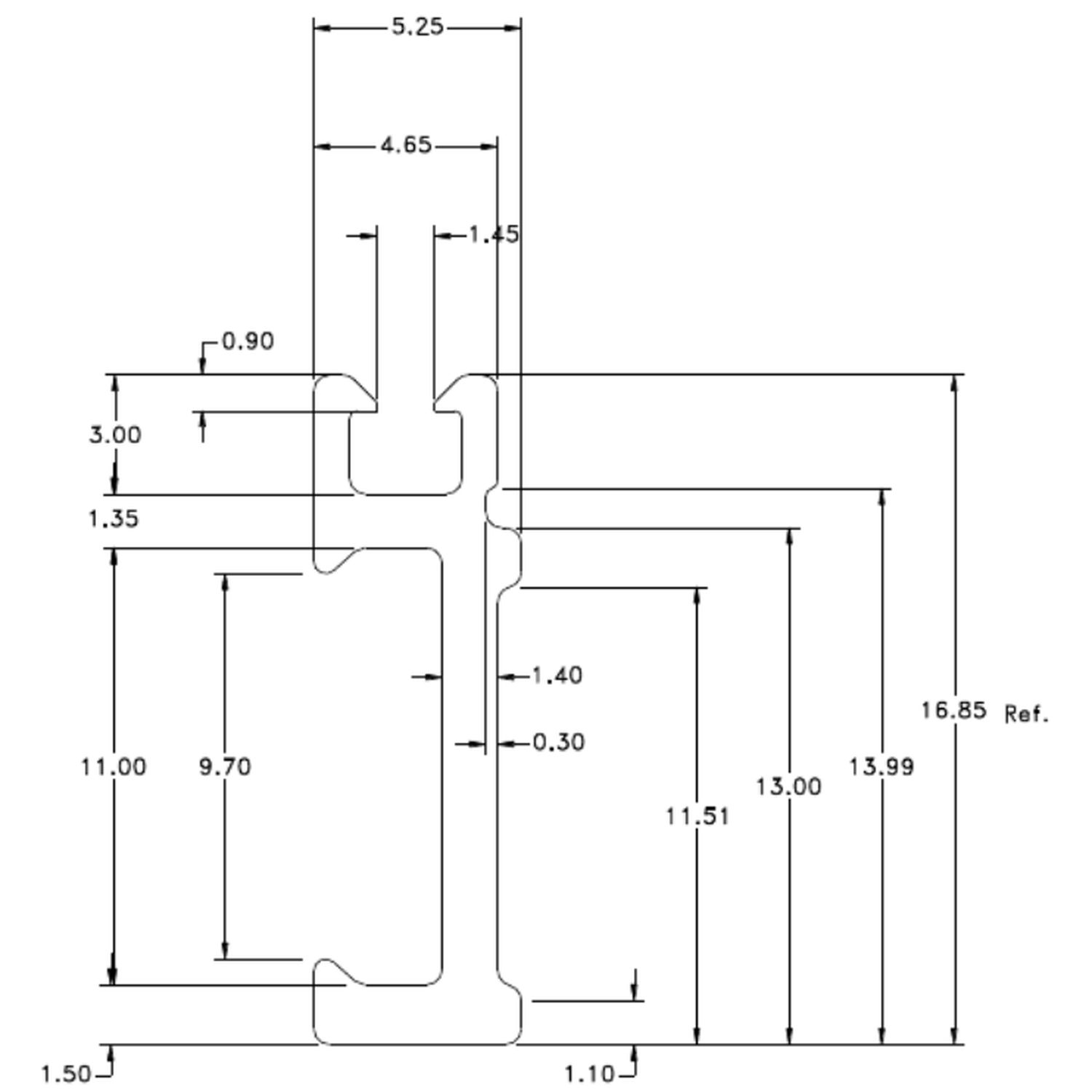 Door Seal - cross-section drawing