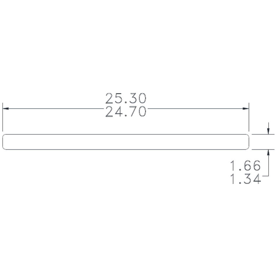25 x 1.5mm S.E. Flat - cross-section drawing