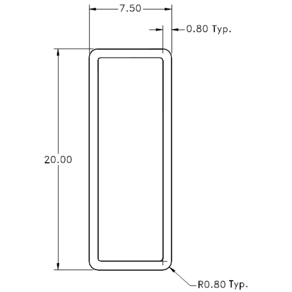 20mm IGU Spacer Bar (V062) SEE D - cross-section drawing