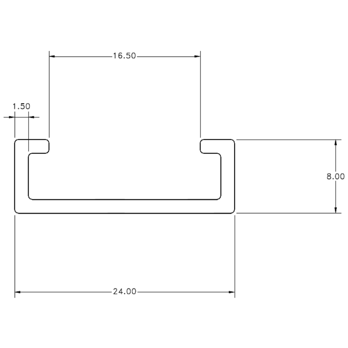Channel - cross-section drawing