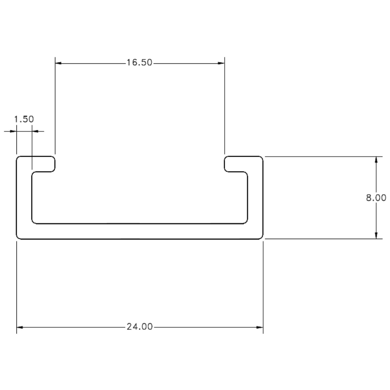 Channel - cross-section drawing
