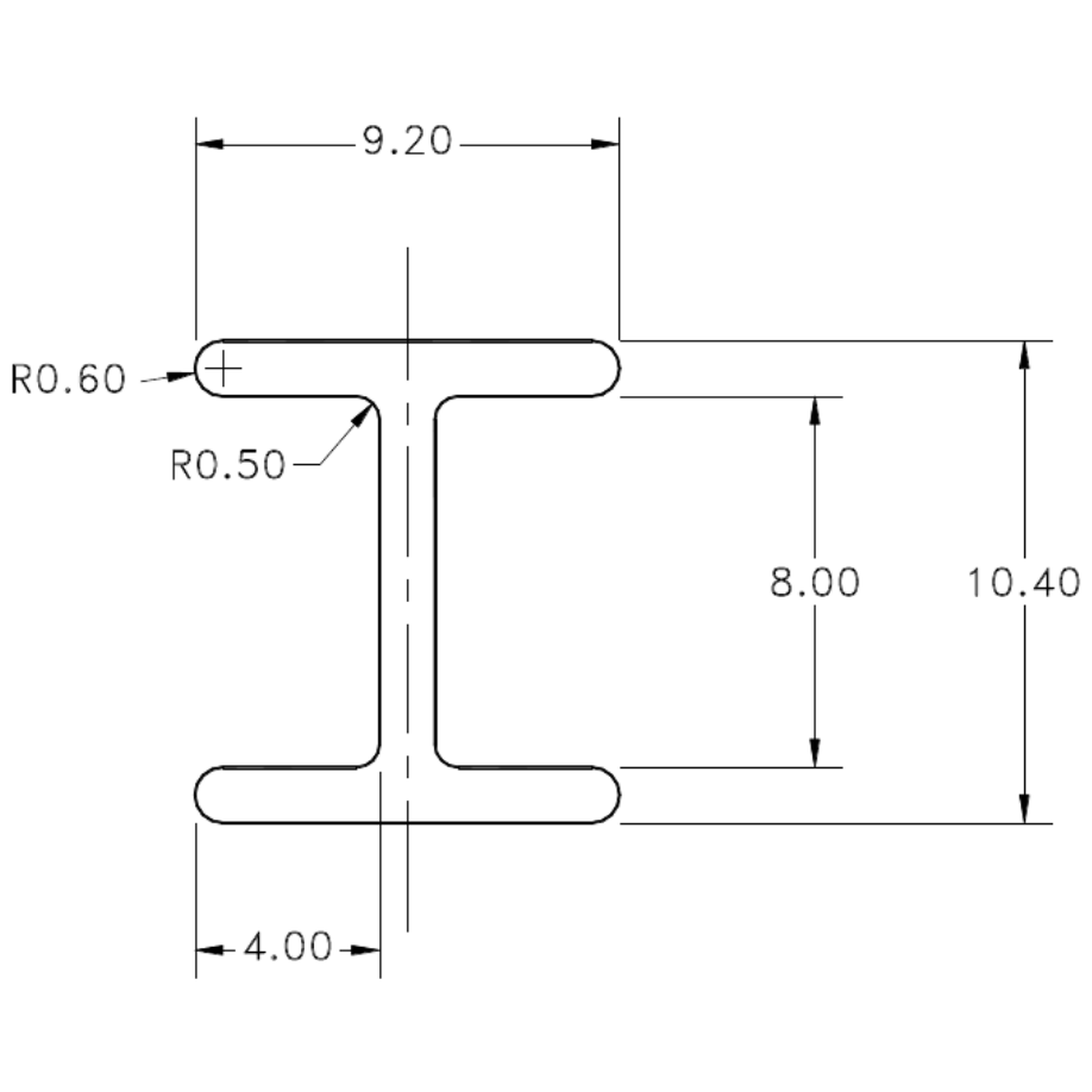 I Section - cross-section drawing