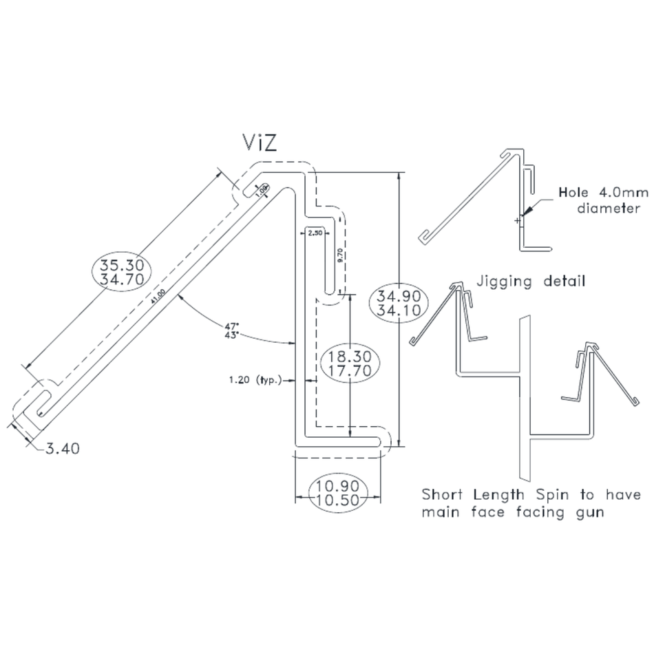 Label Holder - cross-section drawing