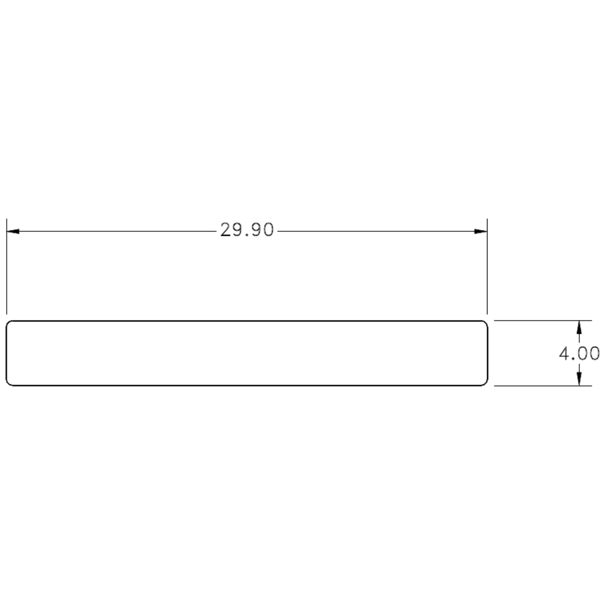 29.9 x 4.0 mm S.E. Flat Bar - cross-section drawing