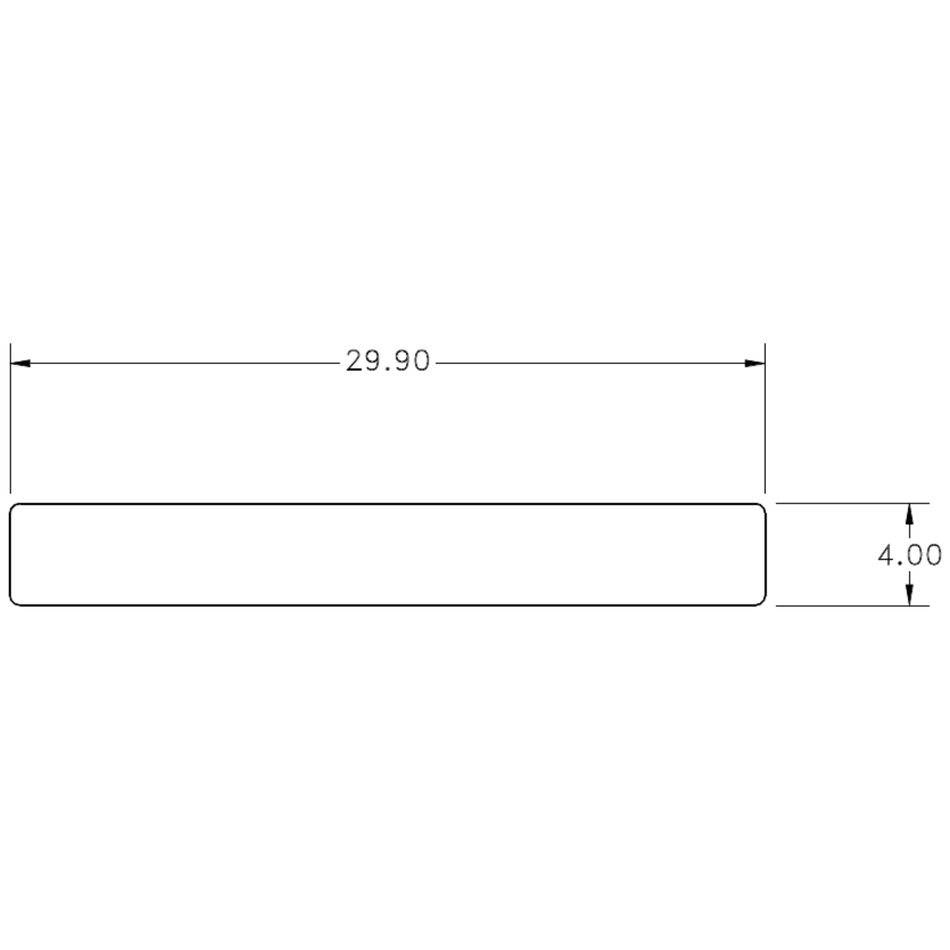 29.9 x 4.0 mm S.E. Flat Bar - cross-section drawing