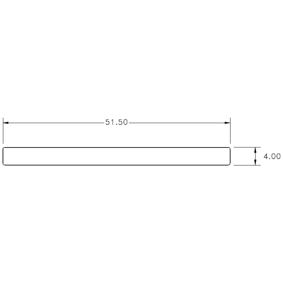 51.6 x 4.0 mm S.E. Flat Bar - cross-section drawing