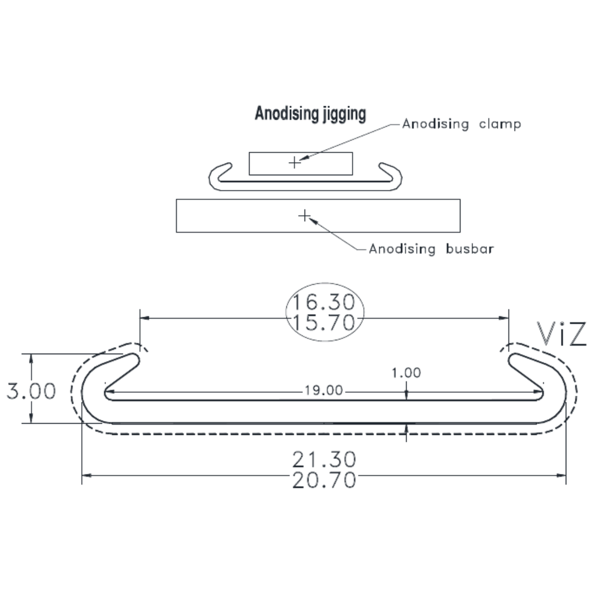 Ticket Section - cross-section drawing