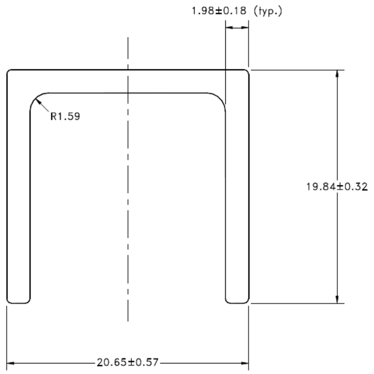 CO27892 Channel - cross-section drawing