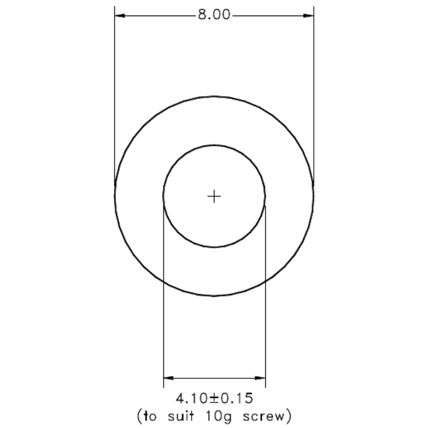 8.0 x 4.1mm I.D. Tube - cross-section drawing