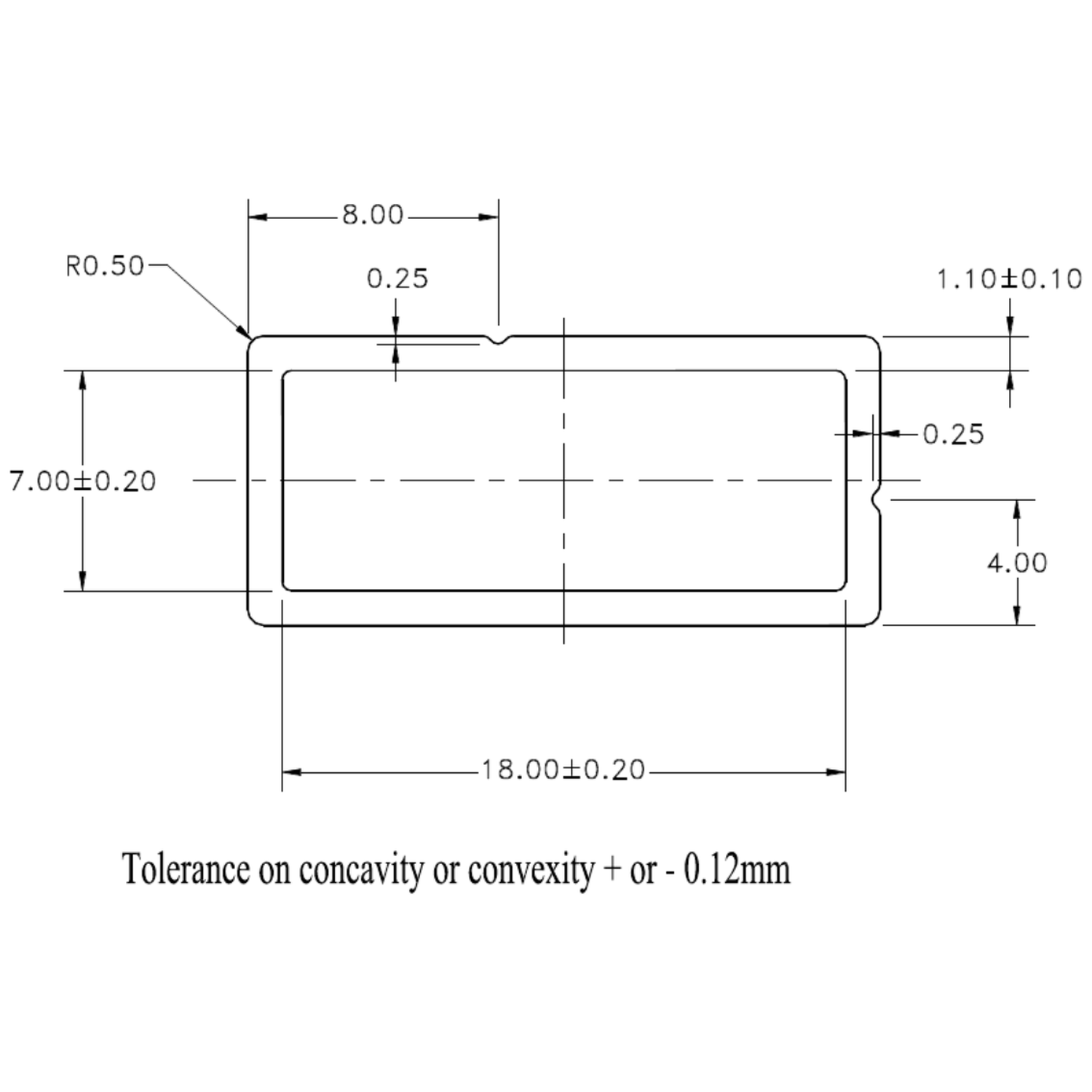 Camera Bar - cross-section drawing