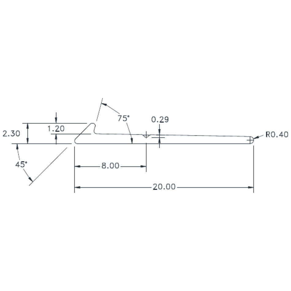 1.2mm Cap - cross-section drawing