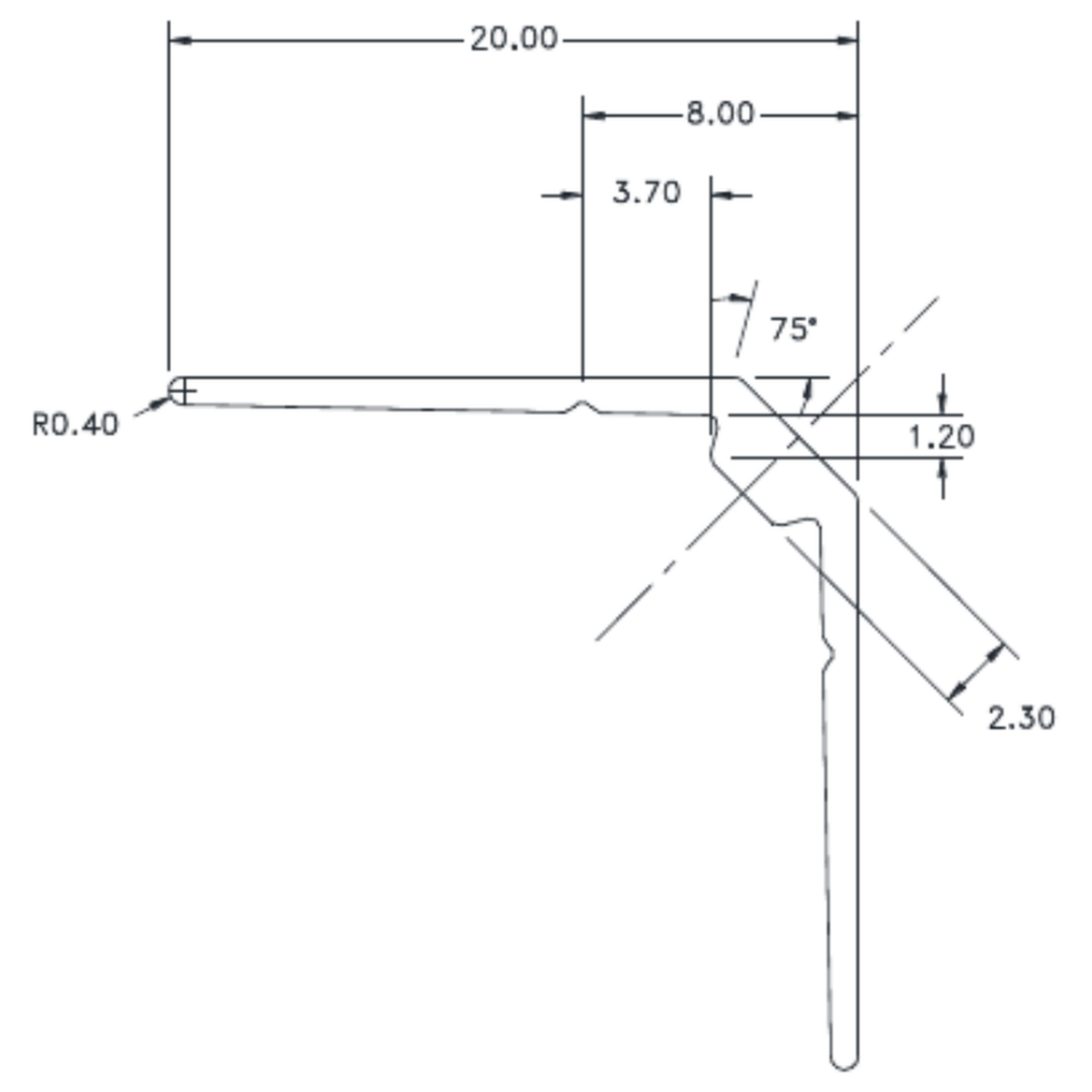 1.20mm Internal Corner - cross-section drawing