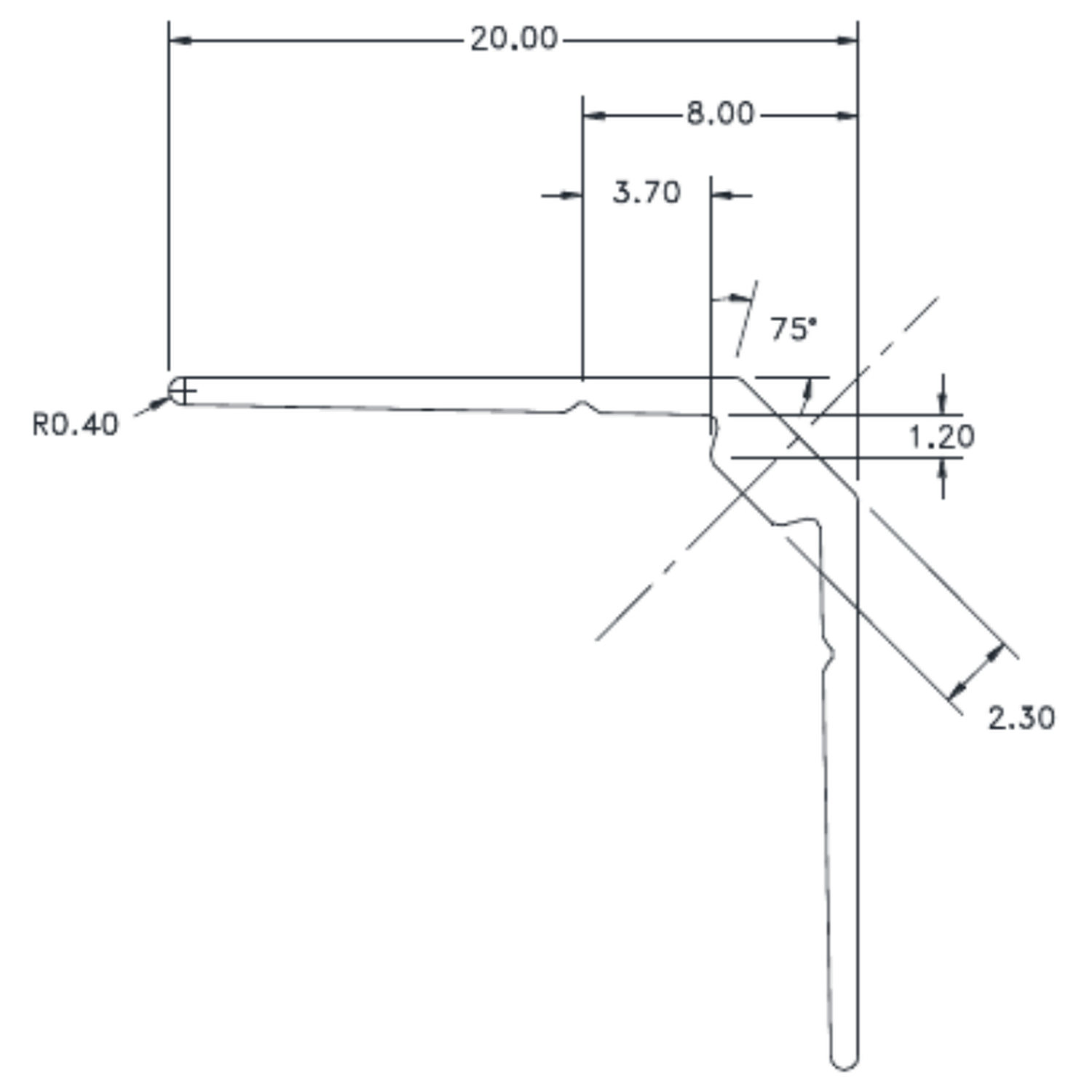 1.20mm Internal Corner - cross-section drawing