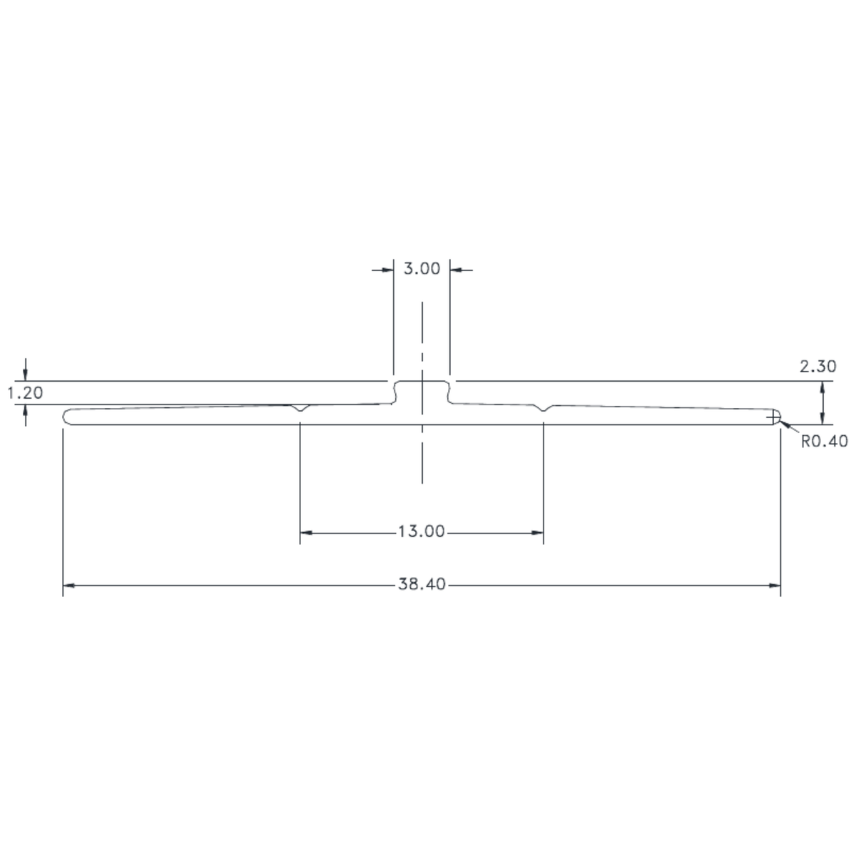 1.2mm Jointer - cross-section drawing
