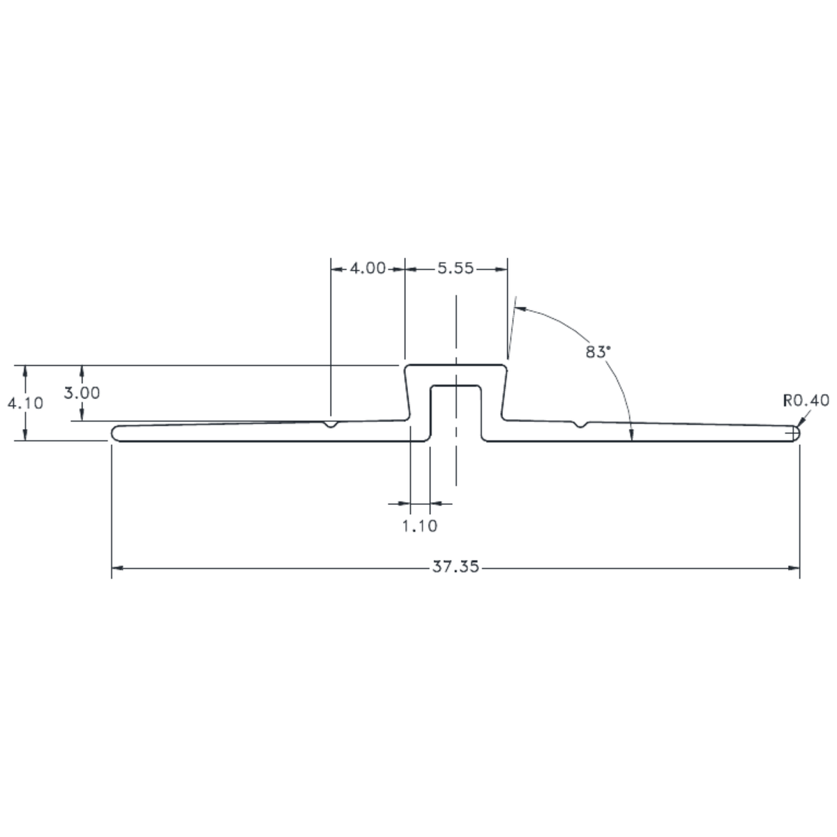 3.00mm Jointer - cross-section drawing