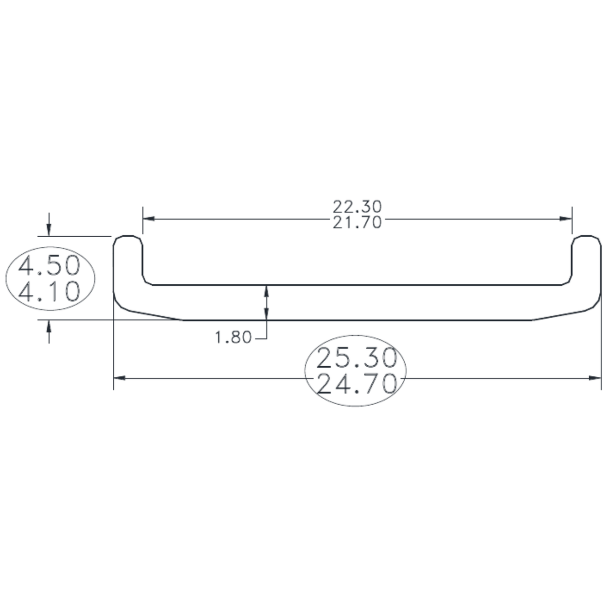M1720 Fore End Plate - cross-section drawing